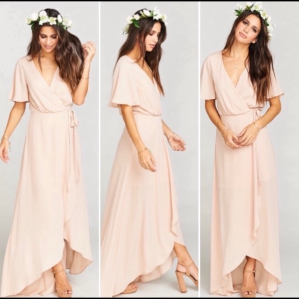 Show Me Your Mumu Sophia Wrap Dress Dusty Blush